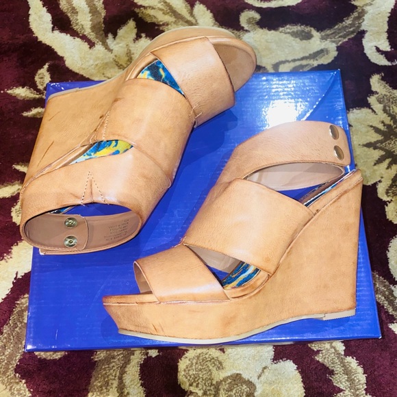 Kilterr Cognac Paris Brown Wedge Heel Madden Girl Womens - Picture 3 of 10